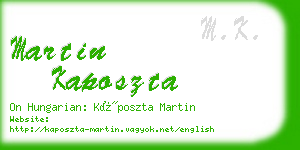 martin kaposzta business card